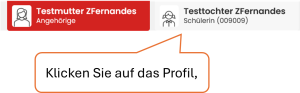 Schülerprofil öffnen in der Desktop-Ansicht