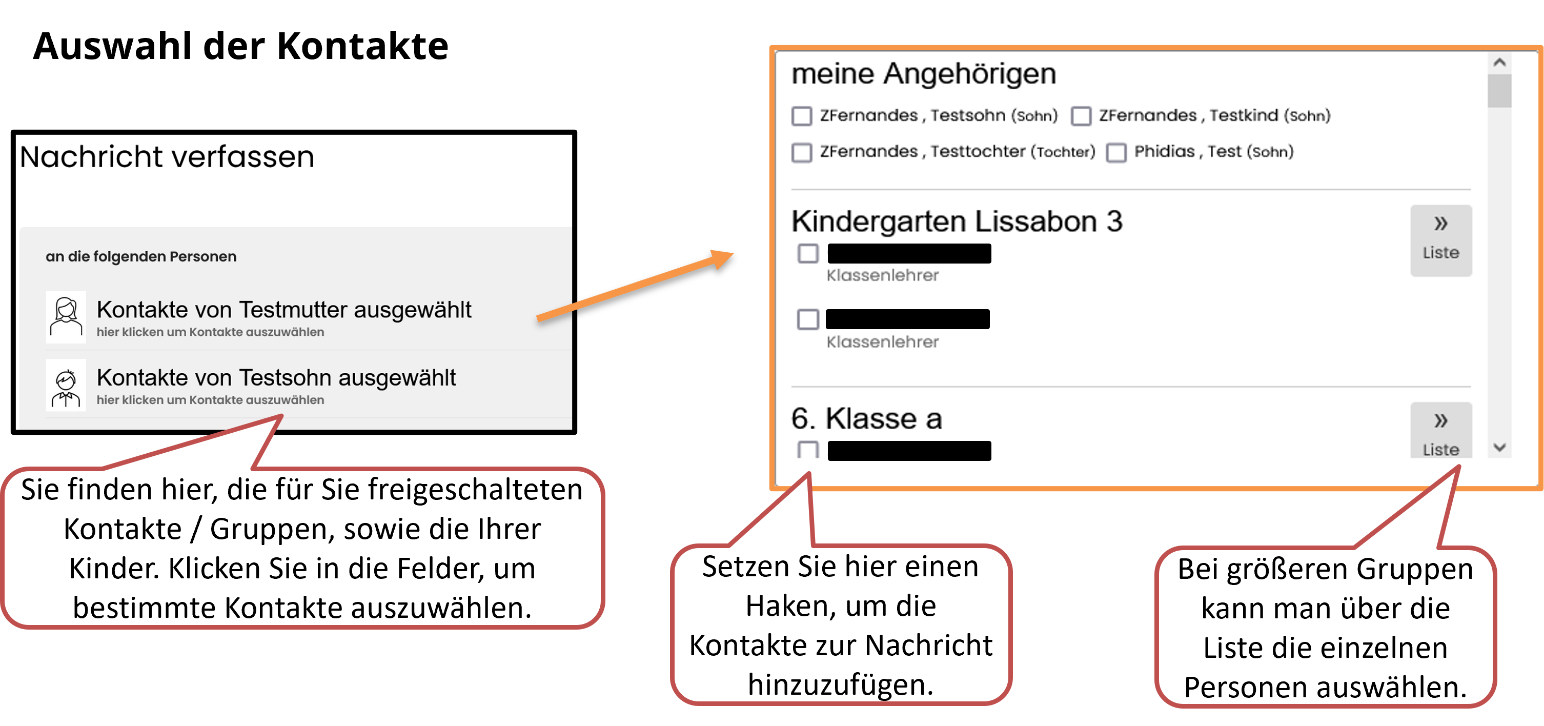 Anleitung zum Kontakte Auswaehlen